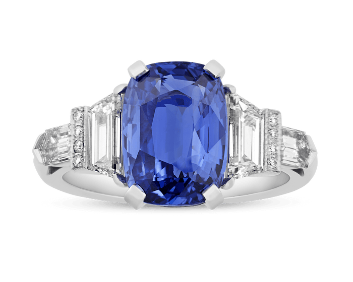 Raymond Yard Untreated Sapphire Ring, 3.79 Carats