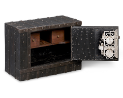 18th-Century Tabletop Italian Diamond Front Iron Safe