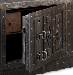 18th-Century Tabletop Italian Diamond Front Iron Safe