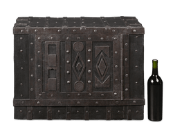 18th-Century Tabletop Italian Diamond Front Iron Safe