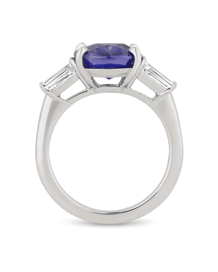 Unheated Purple Sapphire Ring, 5.04 Carats