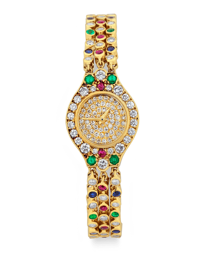 Chopard Diamond, Emerald, Ruby and Sapphire Watch
