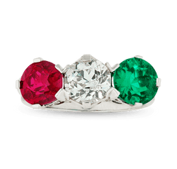 Ruby, Diamond and Emerald Ring