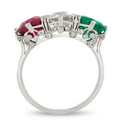 Ruby, Diamond and Emerald Ring