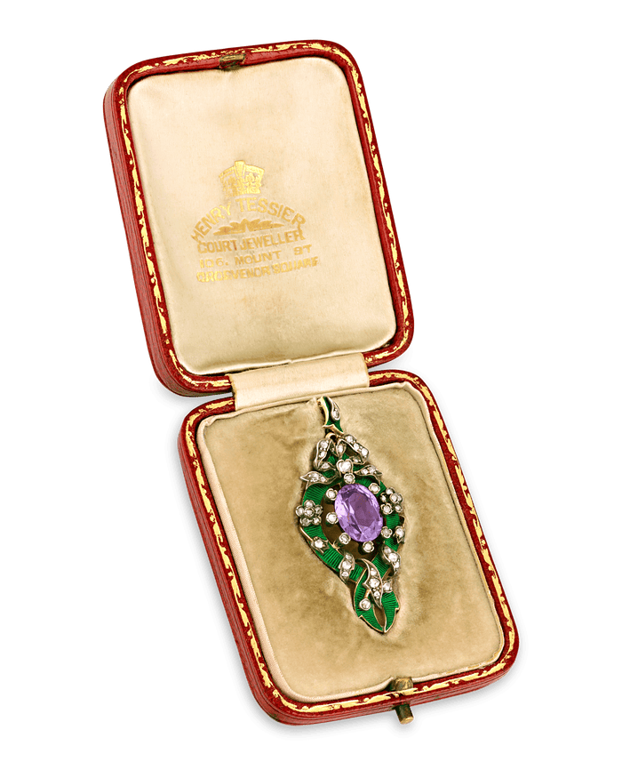 Victorian Amethyst Suffragette Pendant
