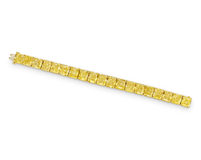 Fancy Intense Yellow Diamond Bracelet, 102.04 Carats