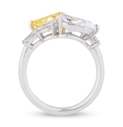 Fancy Vivid Yellow and White Diamond Bypass Ring
