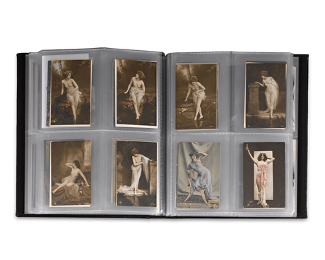 This collection contains 363 erotic French postcards featuring beauties of the Belle Epoque