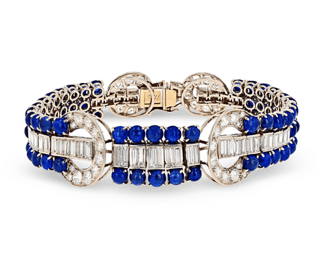 Art Deco Sapphire and Diamond Bracelet, 25.00 Carats