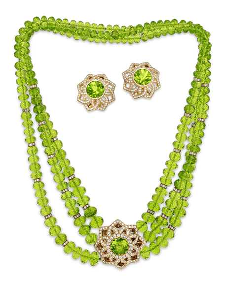 Peridot and Diamond Jewelry Suite