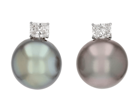Tahitian Pearl and Diamond Earrings