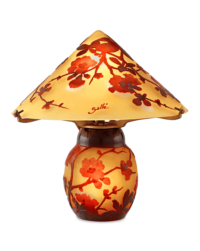Émile Gallé Pointed Top Cameo Glass Lamp